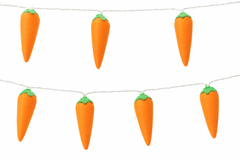 Easter Carrot LED String Lights - Yarn Covered Decoration
