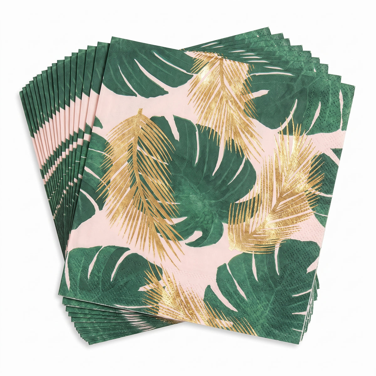 Tropical Paradise Metallic Guest Towel Napkins - 8 In. x 4 In. - 16 Pack