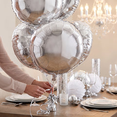 Silver Metallic 18-Inch Foil Circle Balloon