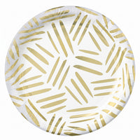 Elegant Gold Motif 10" Round Paper Plates