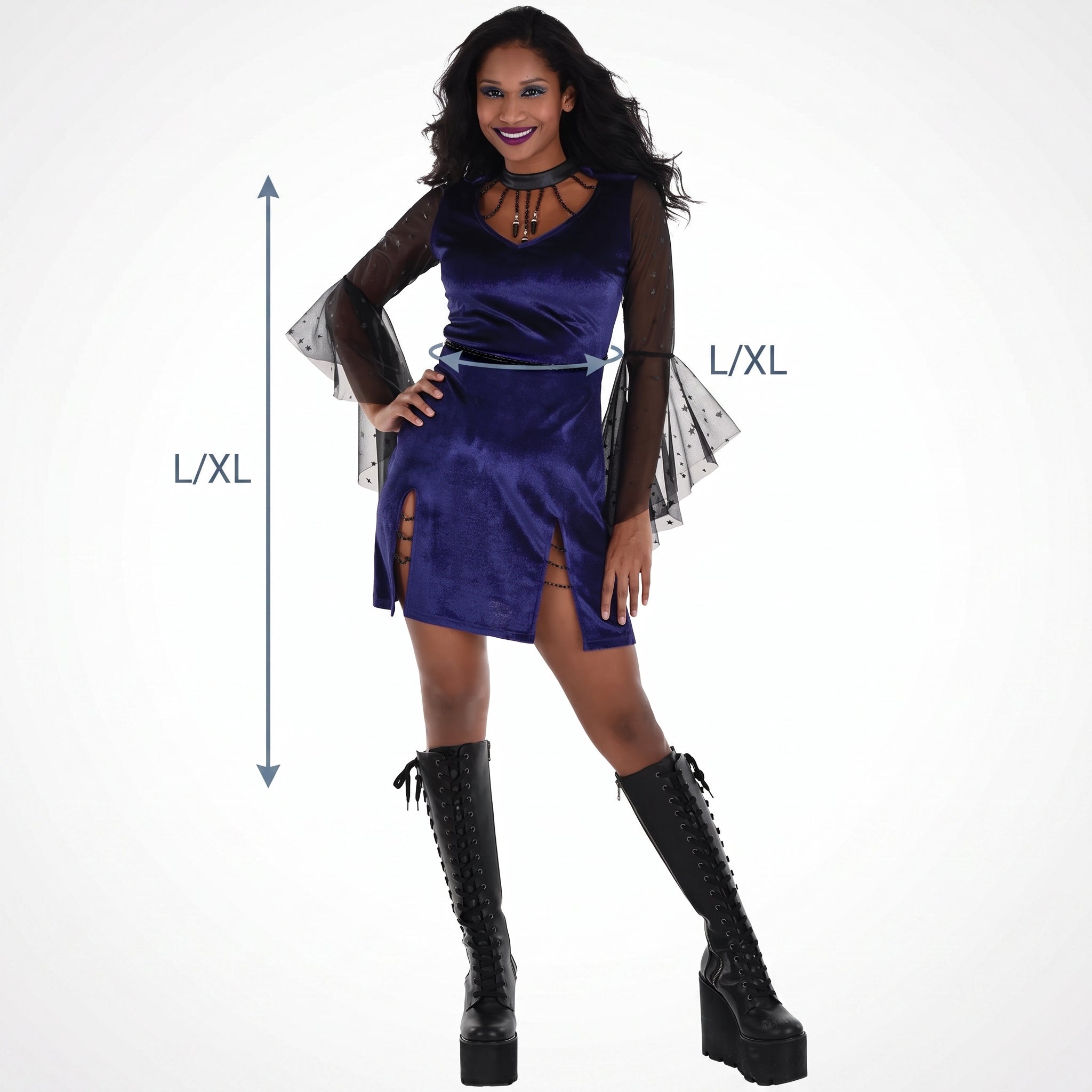 Women's Bad Witch Halloween Costume Dress - L/XL