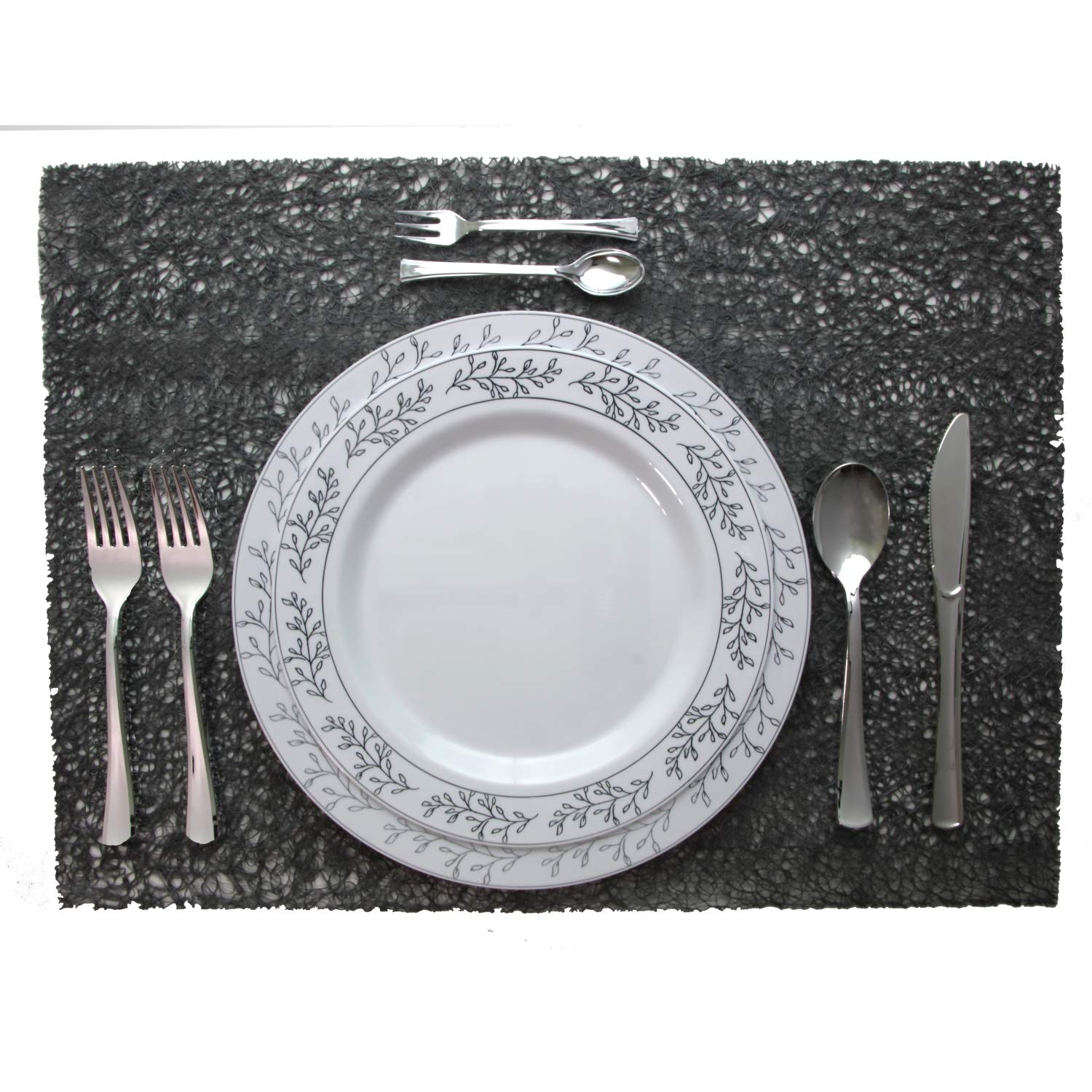 9 In. Silver Leaf Premium Plates | 10 Count