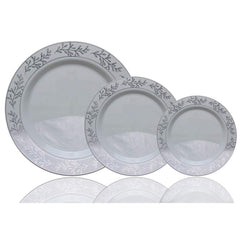 9 In. Silver Leaf Premium Plates | 10 Count