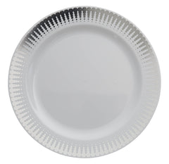 9 In. Silver Radial Design Plates | 10 Count