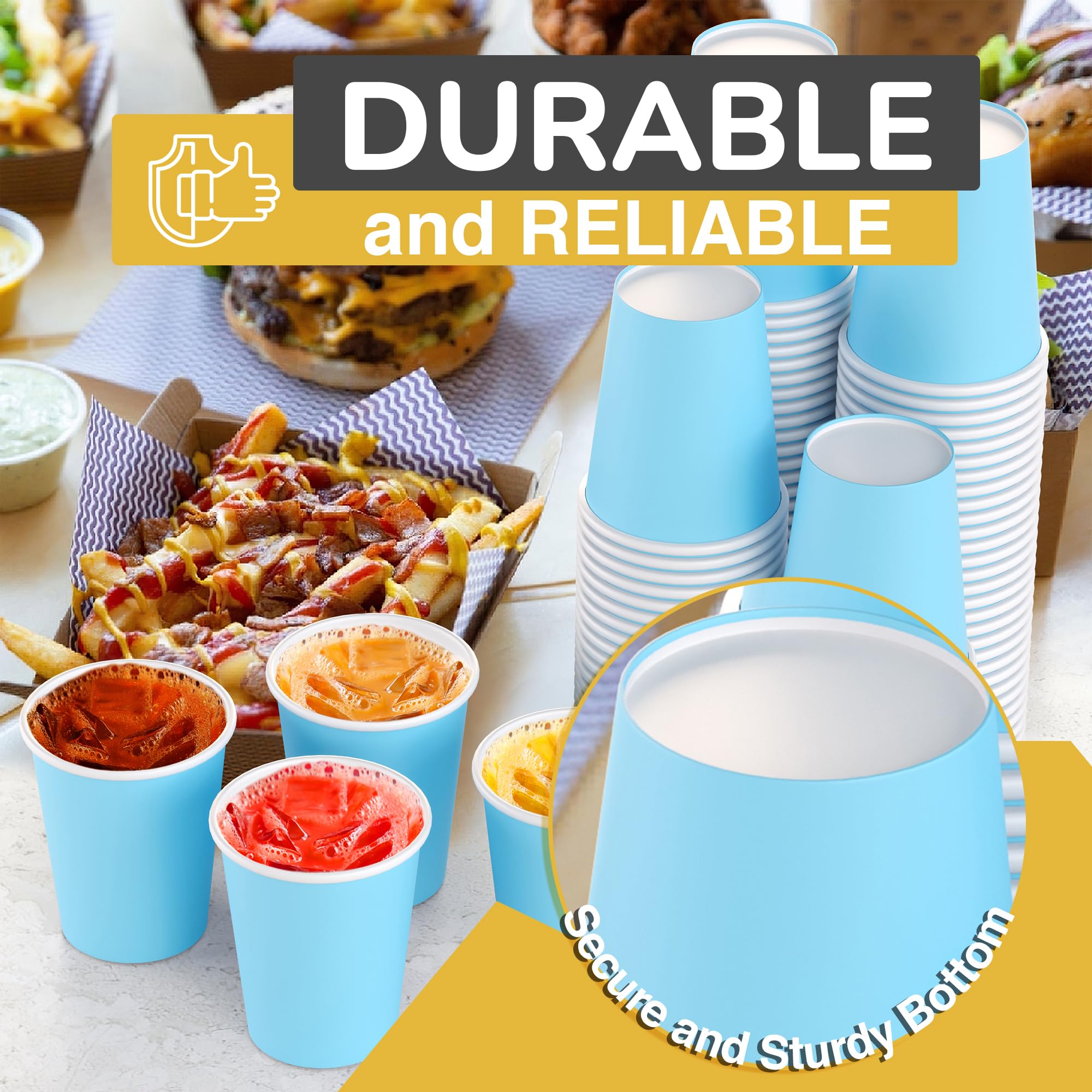 Unleashed - 9 Oz. Light Blue Paper Cups - 100 Ct.