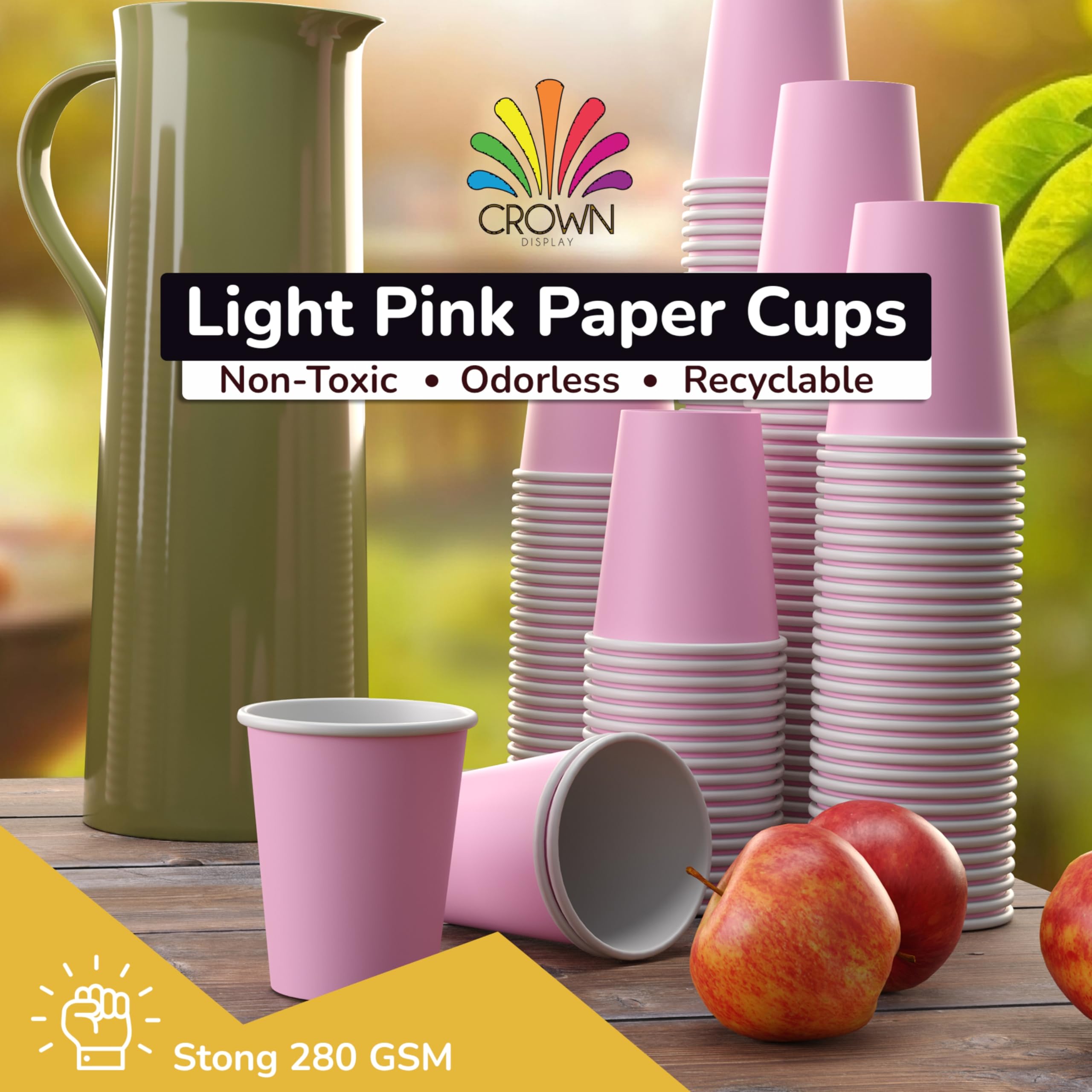 9 Oz. Pink Paper Cups | Case of 1000