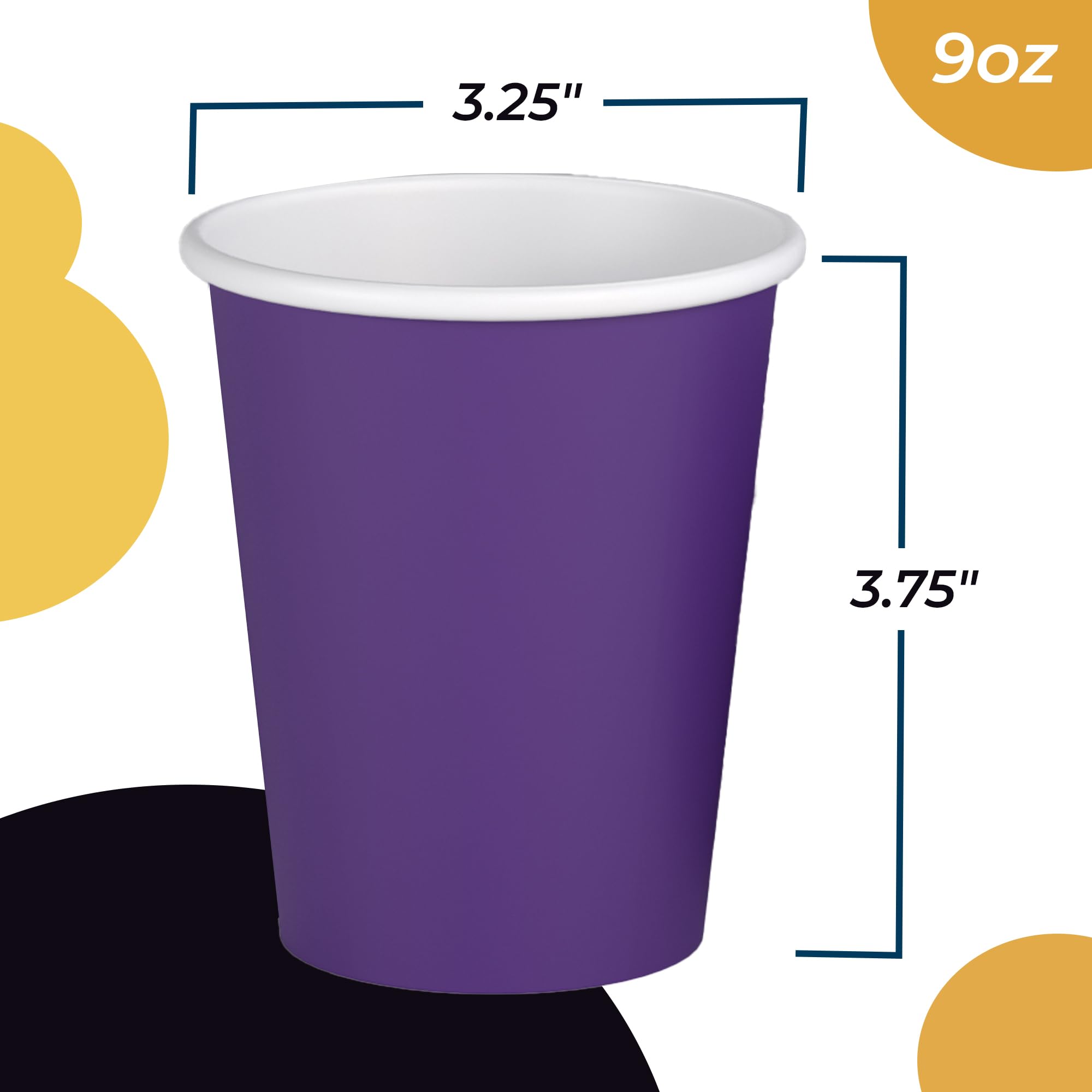 9 Oz. Purple Paper Cups | Case of 1000