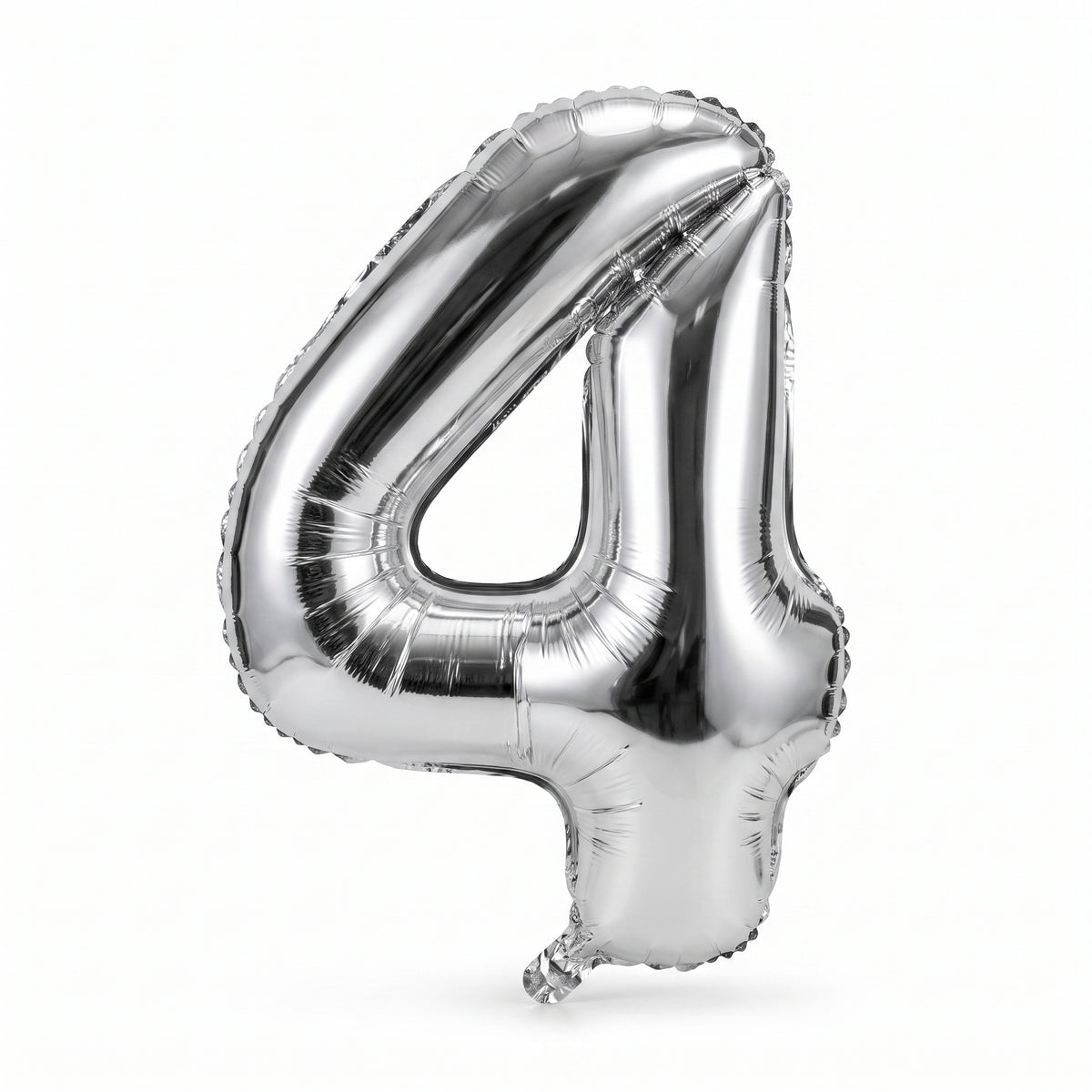 Oversized Silver Number 4 Metallic Balloon