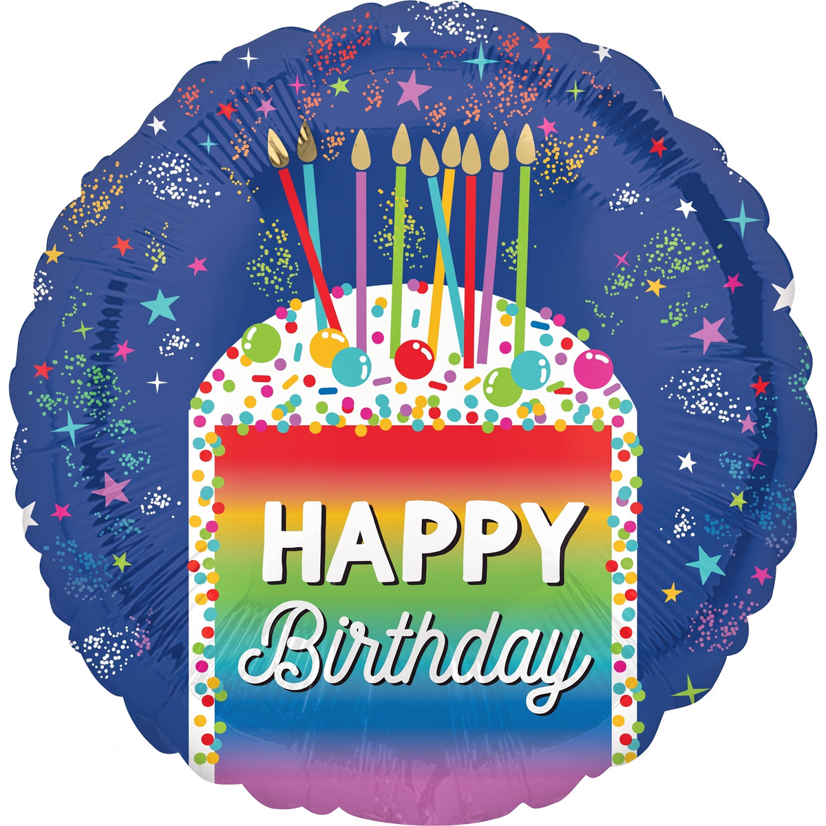 Rainbow Slice Metallic Birthday Balloon - 18in