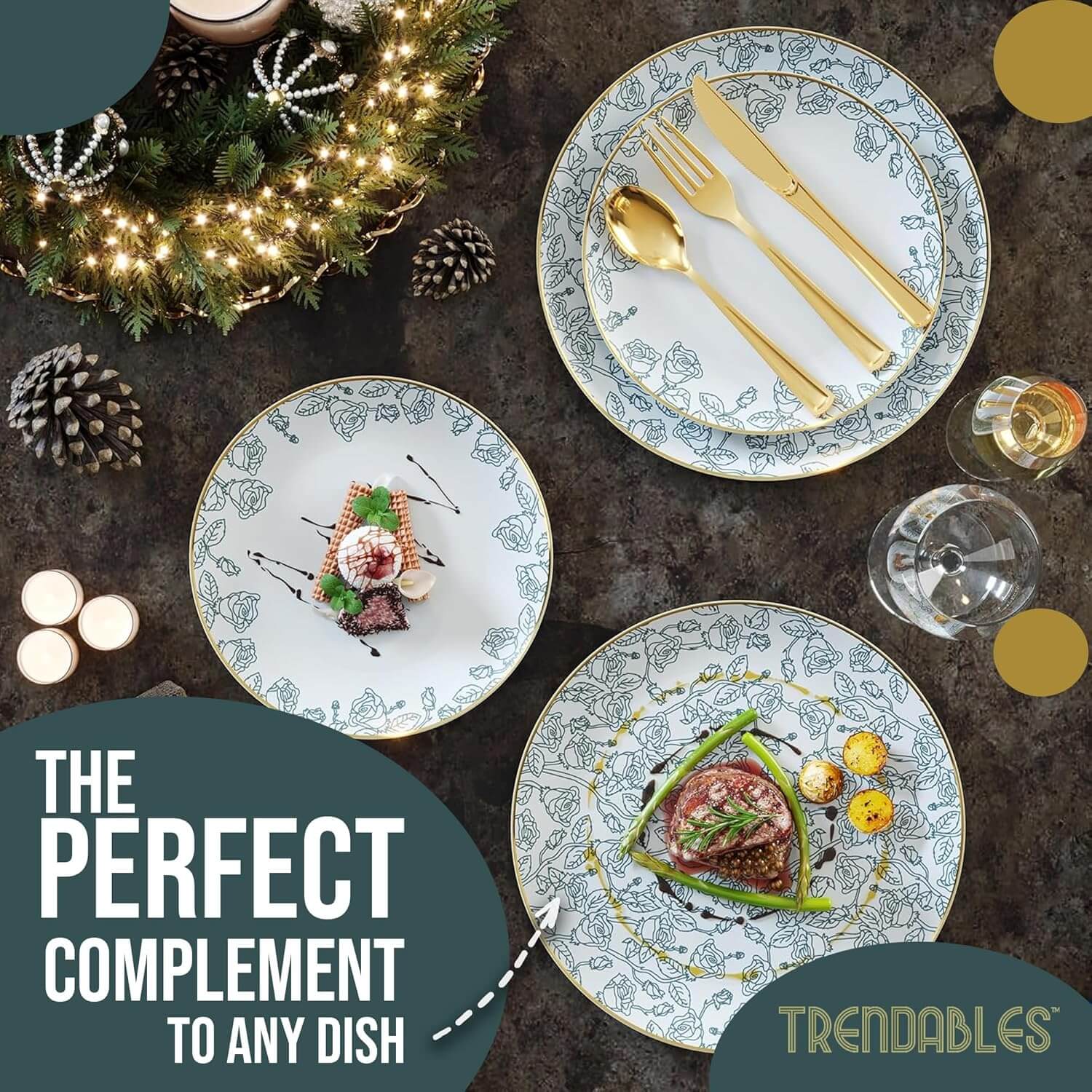 Trend Roses 40 pack plate set - 20 of each