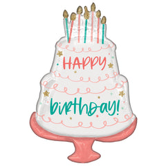 Happy Birthday Cake Day Metallic Balloon