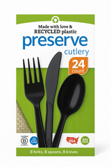 Black Assorted Cutlery Set - 7.5 in. - 24 Count