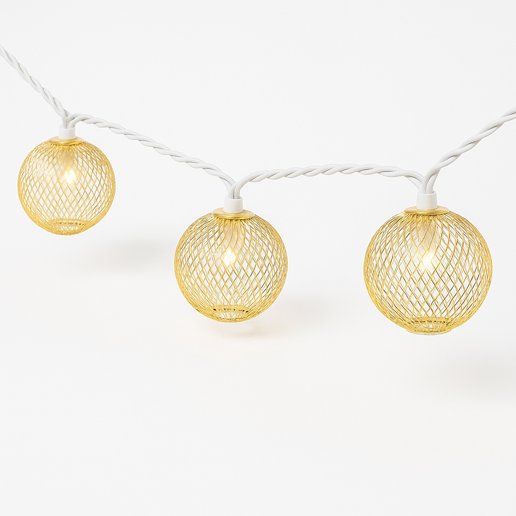 Gold-Plated LED Globe String Lights