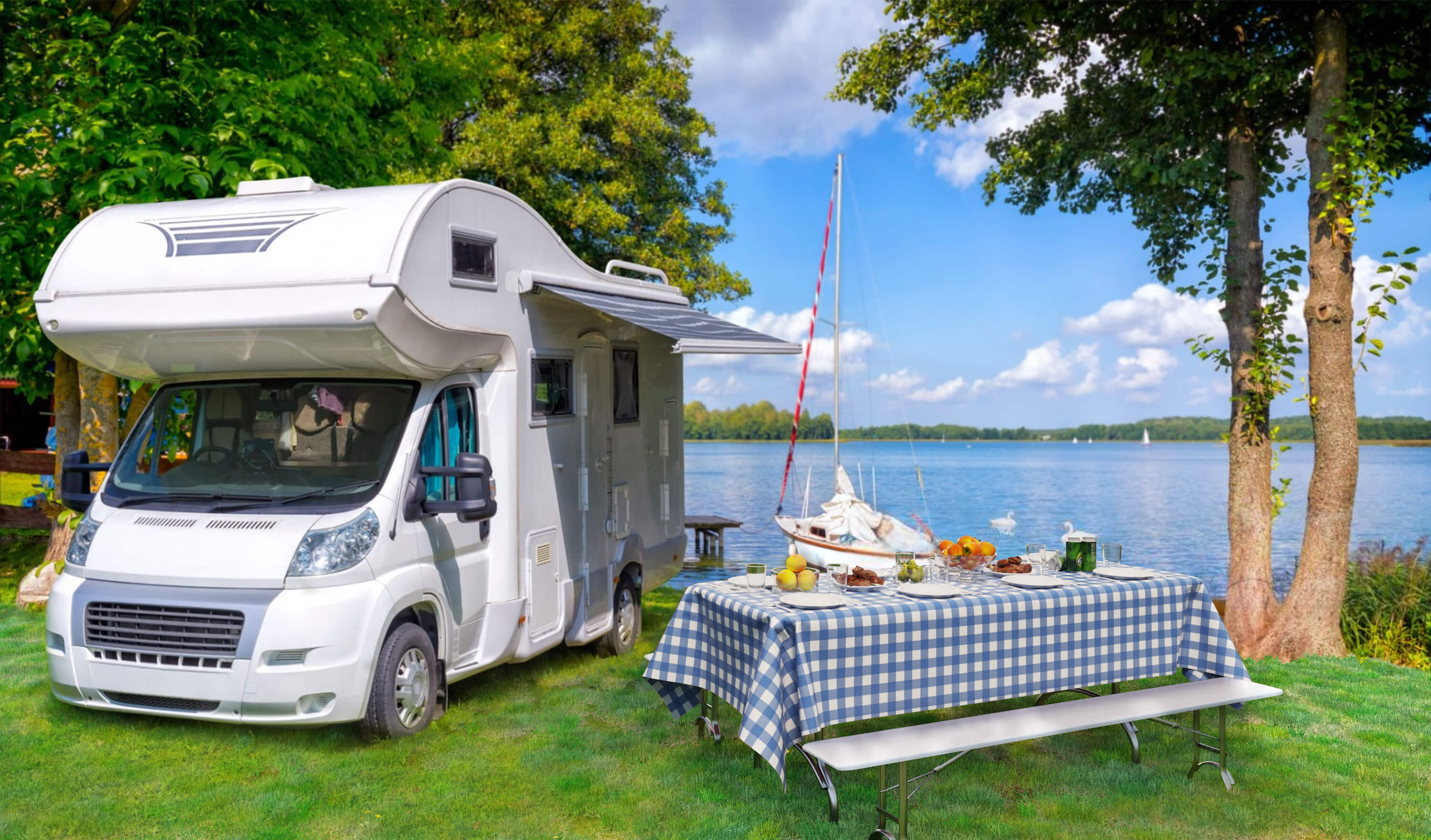 Blue Gingham Plastic Table Cover | Case of 48 - 54 In. x 108 In.