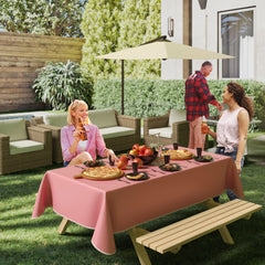 Pink Flannel Backed Plastic Table Cover 54 In. x 70 In.
