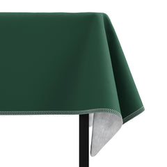 Dark Green Flannel Backed Plastic Table Cover  - 54 In. x 108 In.