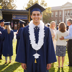 White Graduation Celebration Lei Necklace