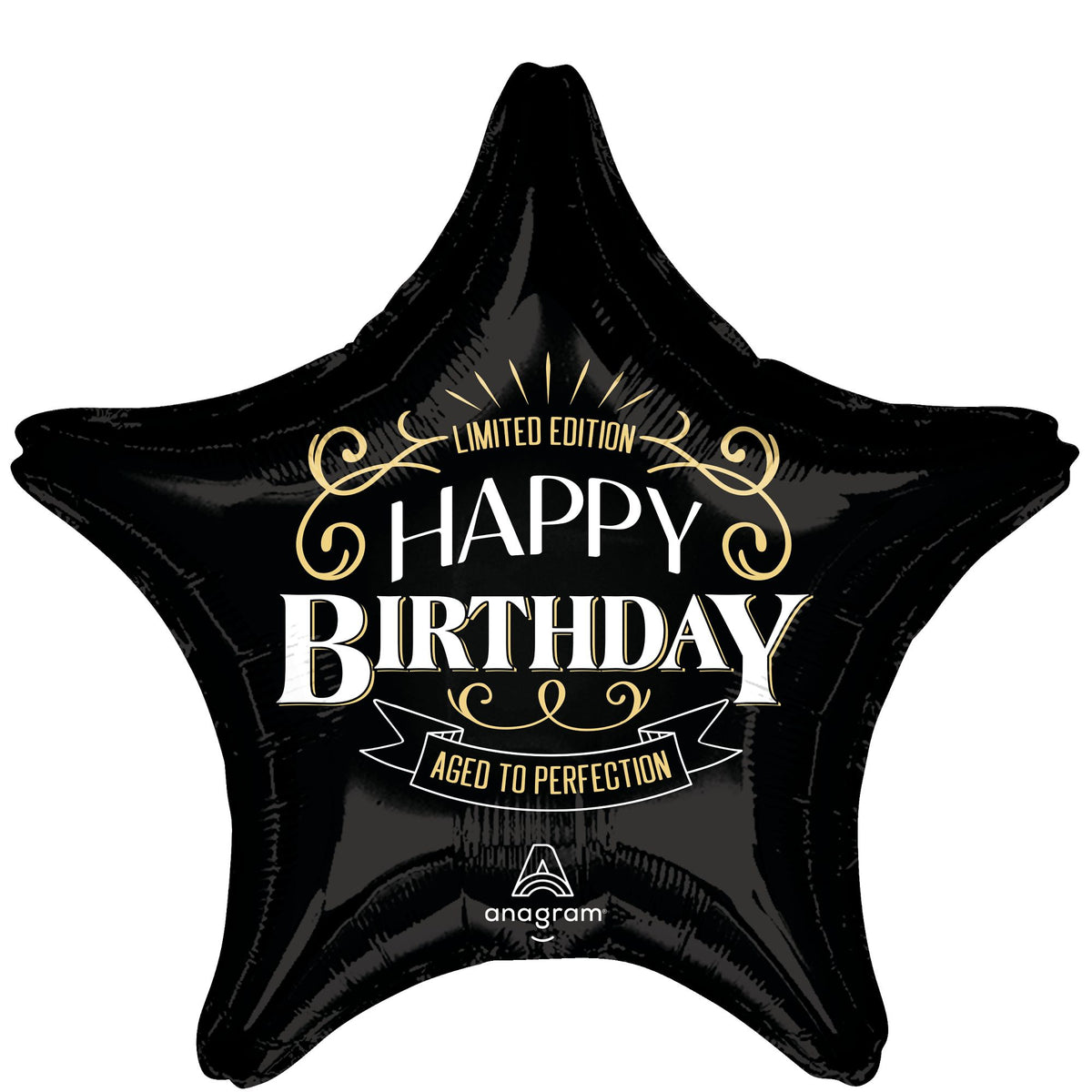 Better With Age Black & Gold Star Foil Balloon - 28"