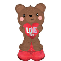 Adorable Satin Brown Love Bear AirLoonz Balloon