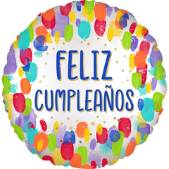 Colorful "Feliz Cumplea√±os" Foil Balloon - 18in