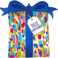 Colorful Birthday Gift-Shaped Foil Balloon