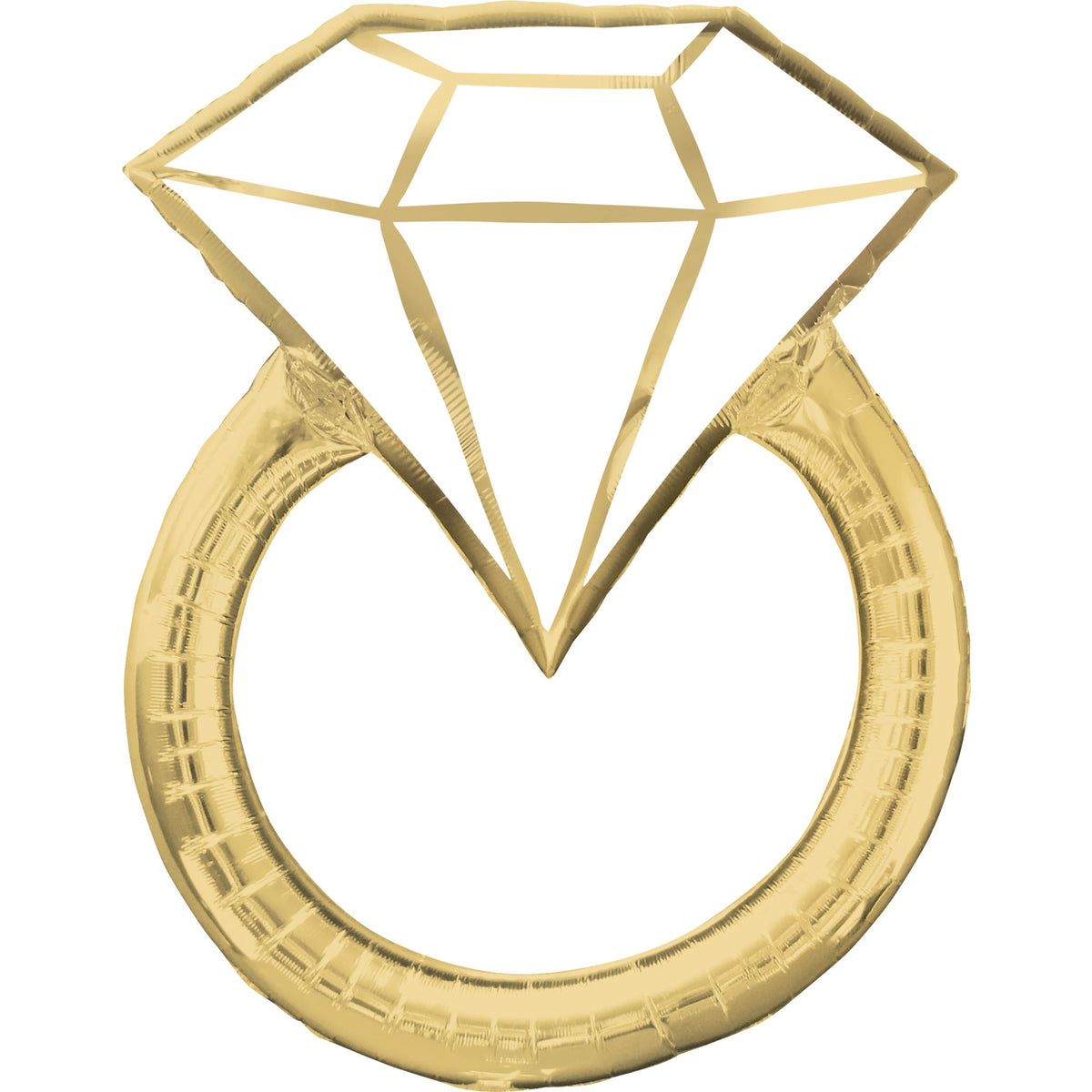 Elegant Gold Diamond Ring Foil Balloon - Perfect for Weddings
