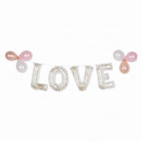 "Love" Air-Filled Confetti Foil Balloon Banner Kit