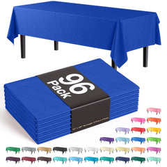 Premium Dark Blue Plastic Table Cover | Case of 96 - 54 In. x 108 In.
