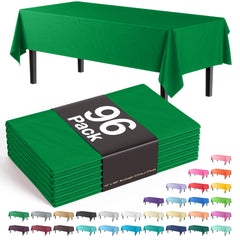 Premium Emerald Green Plastic Table Cover | Case of 96 - 54 In. x 108 In.