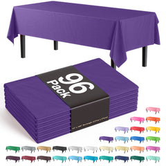 Premium Purple Plastic Table Cover | Case of 96 - 54 In. x 108 In.