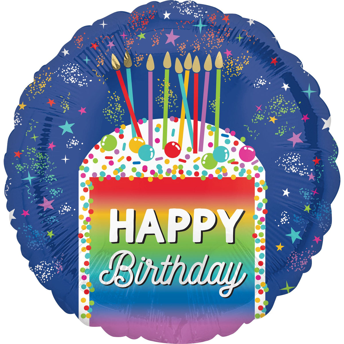 Rainbow Slice Metallic Birthday Balloon - 18in