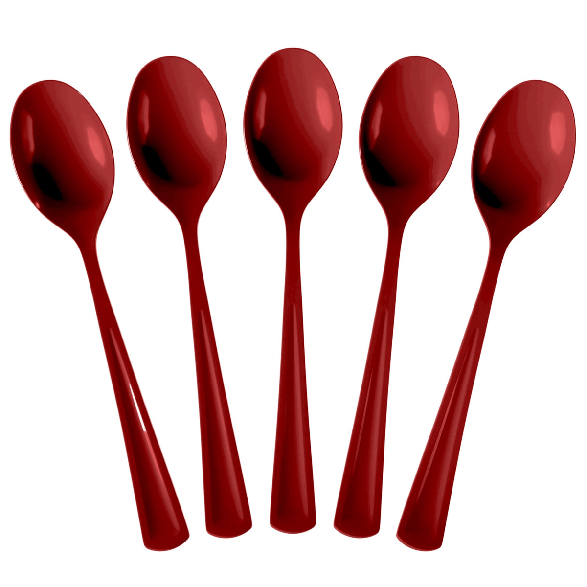 Heavy Duty Burgundy Plastic Spoons - 7 in. | 100 Count