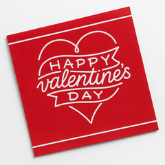 Valentine's Day Heart Luncheon Napkins - 2-Ply