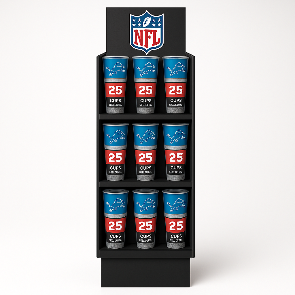 NFL Team 16oz Disposable Cups - Power Panel Display