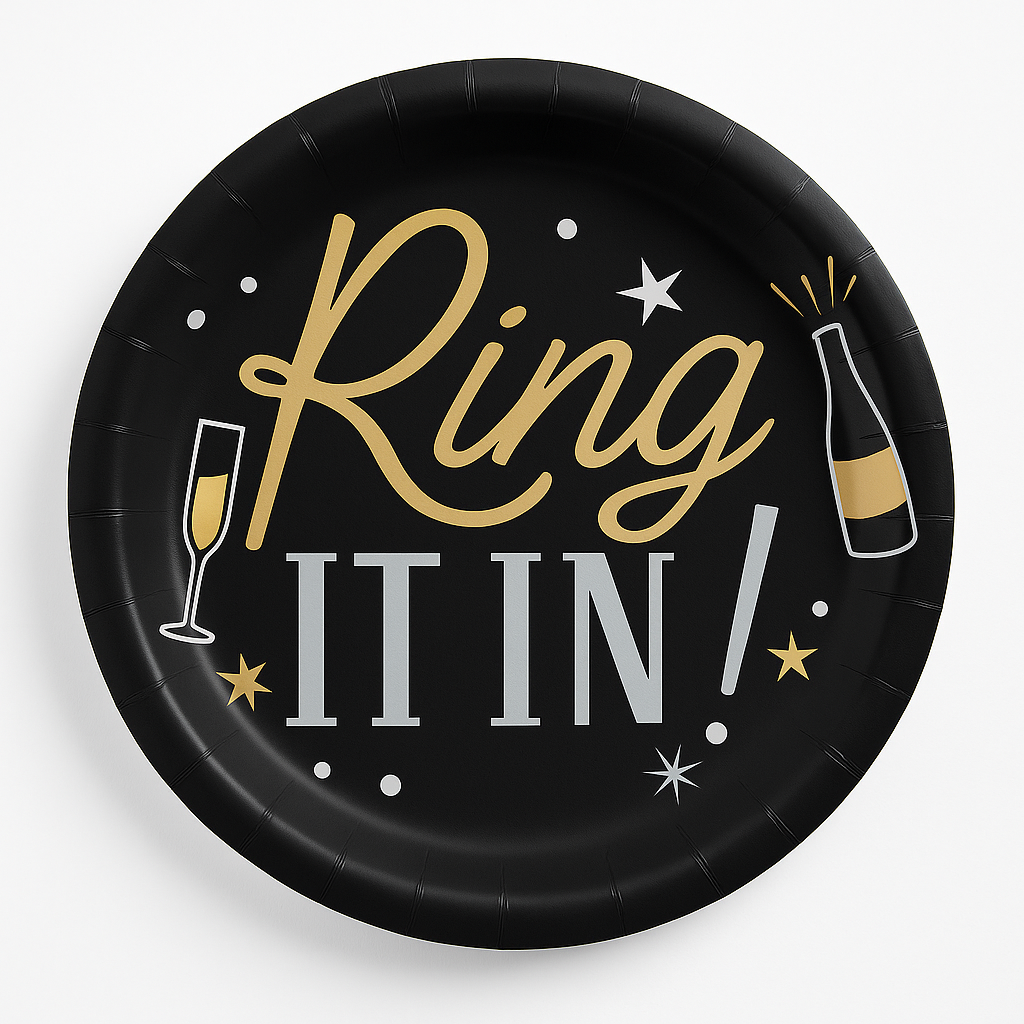 Ring It In New Year's Eve Paper Plates - 6.75"