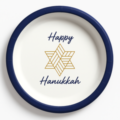 Festive Hanukkah 6.75" Round Paper Plates