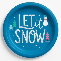 Festive "Let It Snow" 6.75" Paper Plates