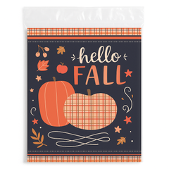 Fall Harvest Plastic Table Cover - "Hello Fall" Design