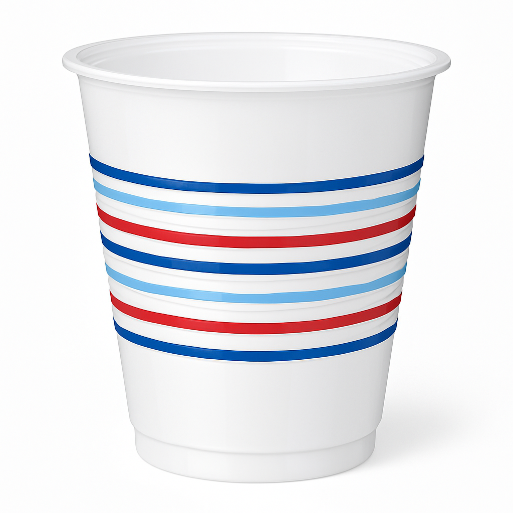 Americana Plaid Patriotic Plastic Cups 18oz, 25ct