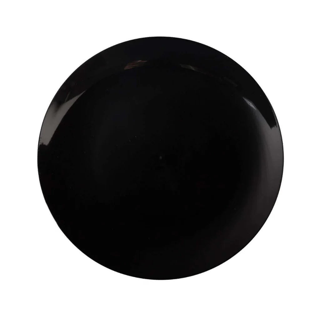 8 In. Trend Black Plastic Plates | 10 Count