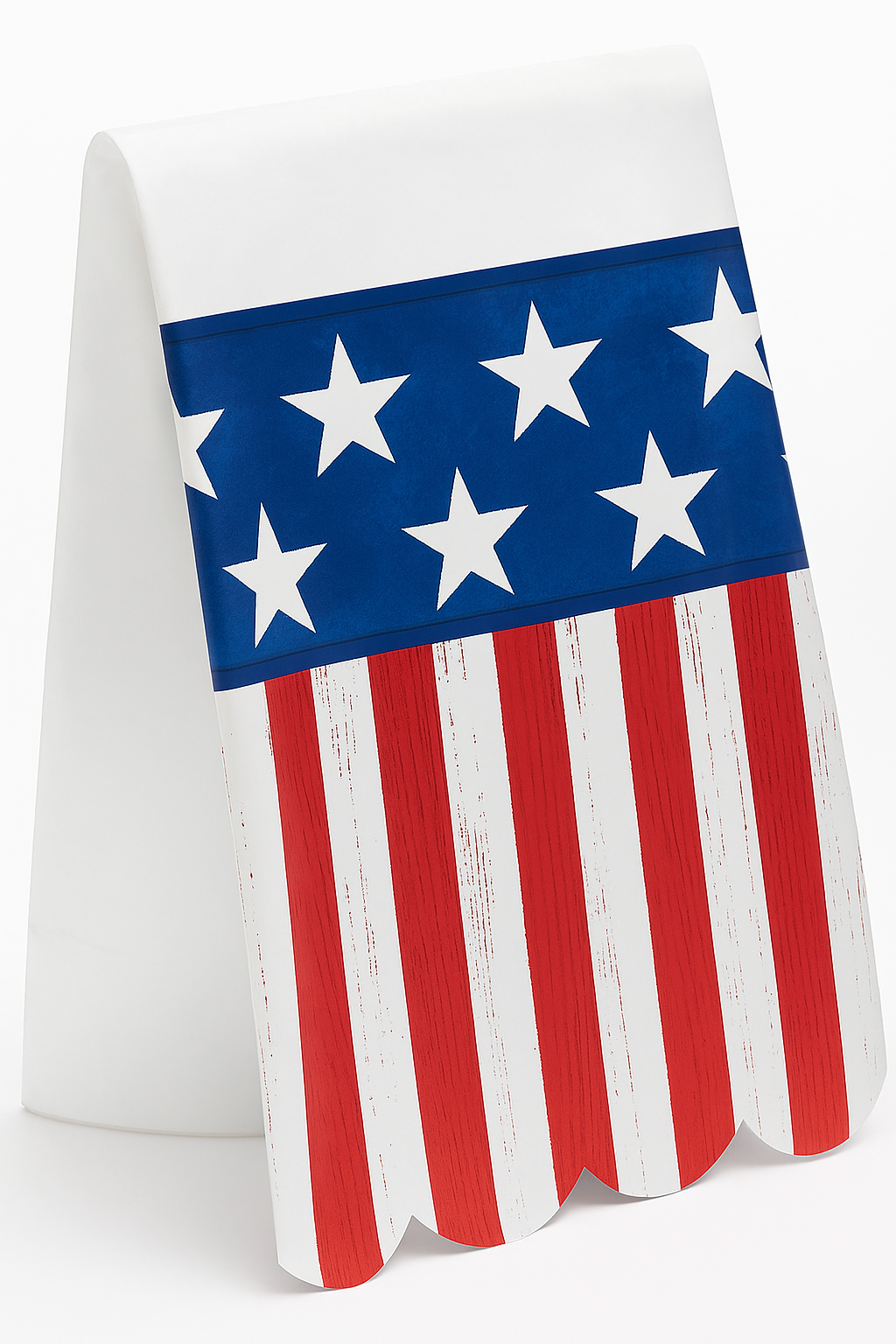 Patriotic Scalloped Plastic Table Cover - 54" x 96"