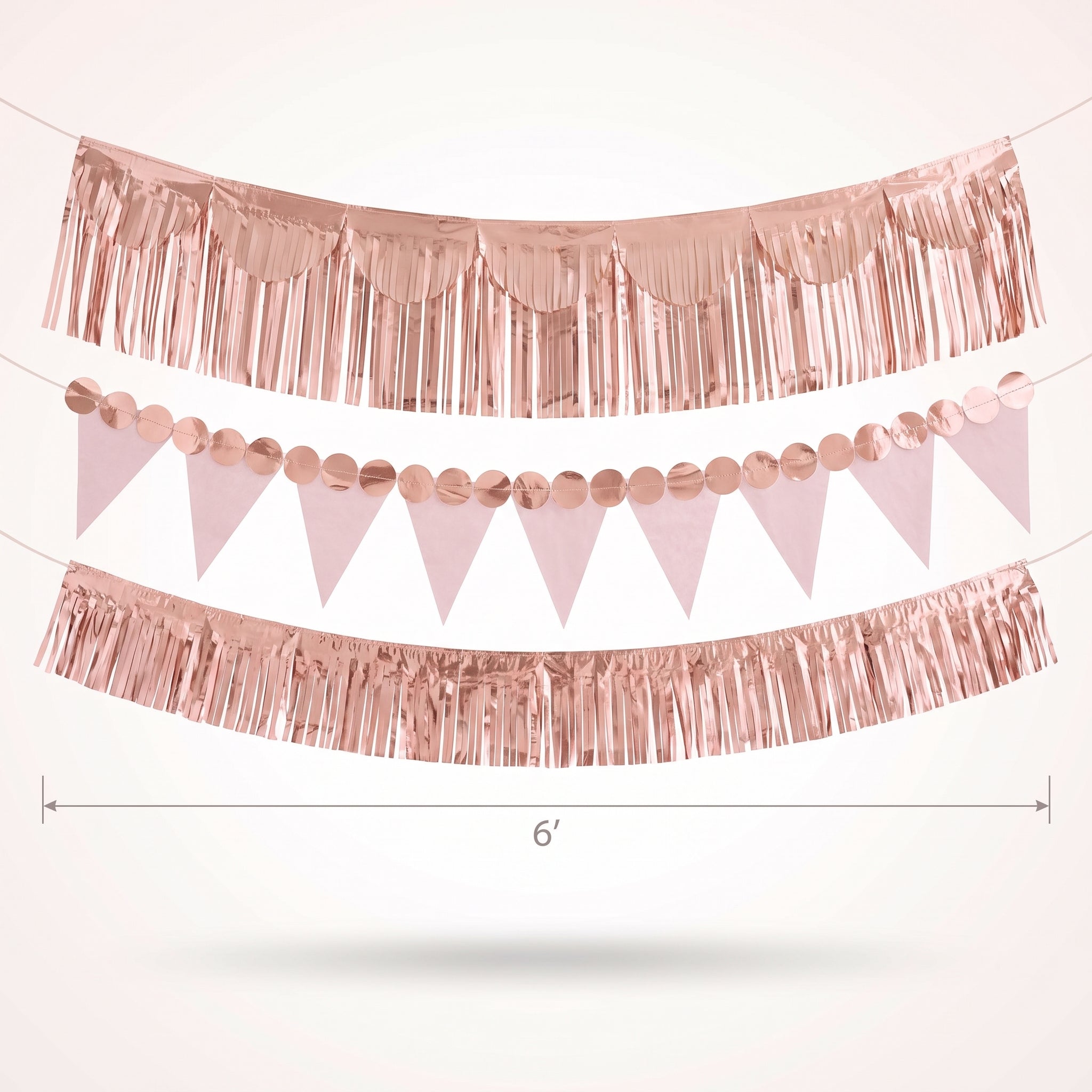 Rose Gold Fringe Banner Kit - Elegant Party Backdrop
