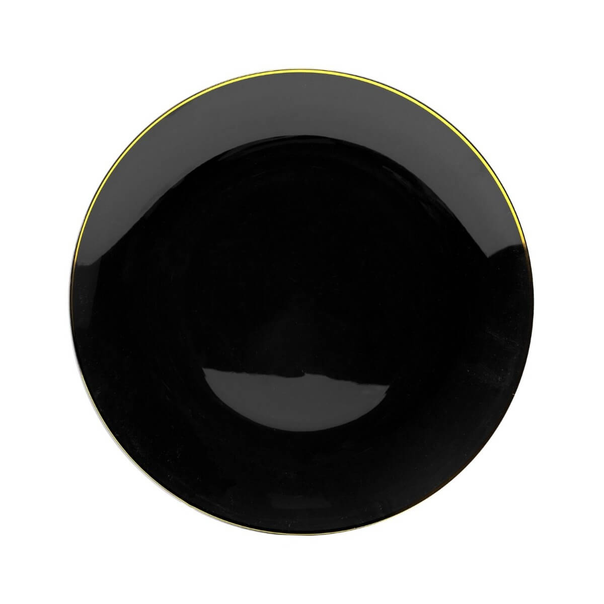 10 In. Black & Gold Rim Design Plastic Plates | 120 Count