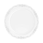 10 In. Clear Victorian Design Plates | 20 Count