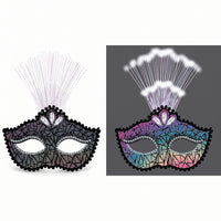 Light-Up Fiber Optic Harlequin Masquerade Mask