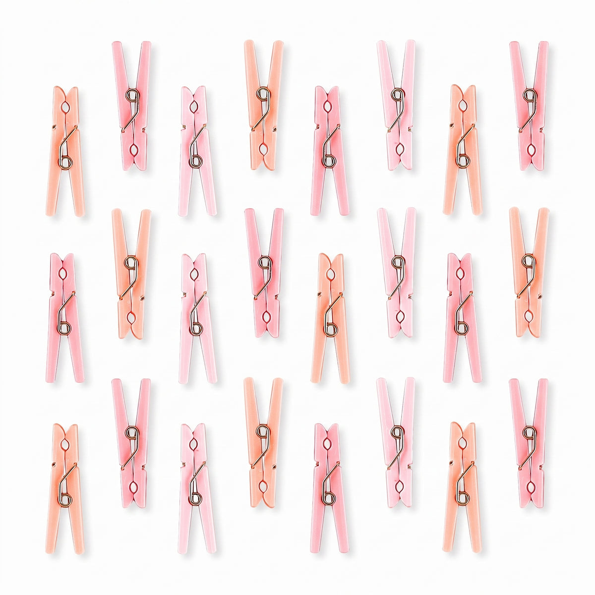 Pink Multi-Colored Mini Clothespin Baby Shower Favors, 24-Pack