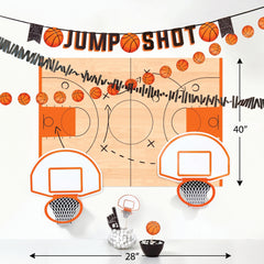 Basketball Jump Shot Buffet Decorating Kit - 12-Piece Sports Party Set