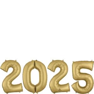 2025 Gold Foil Balloon Bouquet - 34 Inches