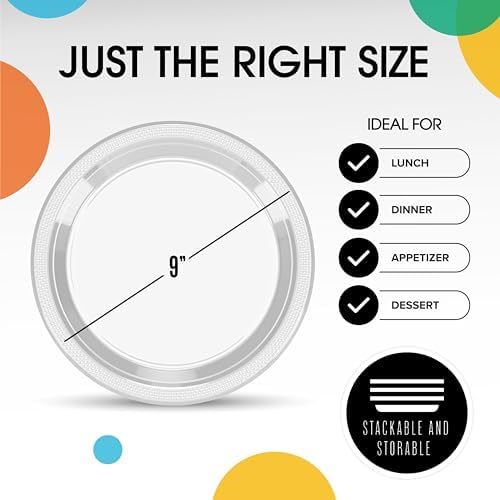 9 in. Clear Plastic Plates | 50 Count