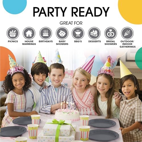 7 in. Silver Plastic Plates | 50 Count
